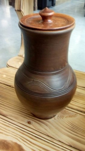 детальное фото крынка 1,8л, с крышкой, ручная работа, маслянка в интернет-магазине Дачный Эксперт